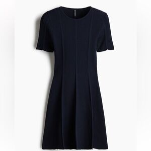 H&M Navy Ribbed Mini Dress